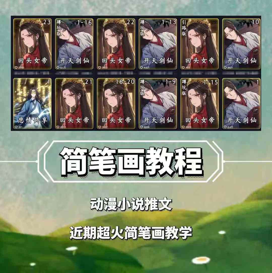 兜兜简笔画教学，小说推文动漫玩法，可做伙伴计划、分成计划、接广告等-极码AI- 热点知汇专注Ai网赚项目资源知识聚汇