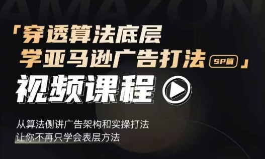 穿透算法底层，学亚马逊广告打法SP篇，从算法侧讲广告架构和实操打法，让你不再只学会表层方法-极码AI- 热点知汇专注Ai网赚项目资源知识聚汇