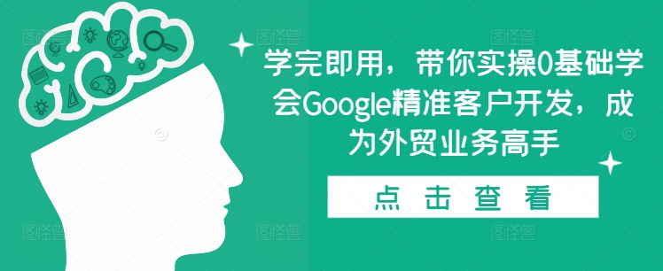 学完即用，带你实操0基础学会Google精准客户开发，成为外贸业务高手-极码AI- 热点知汇专注Ai网赚项目资源知识聚汇