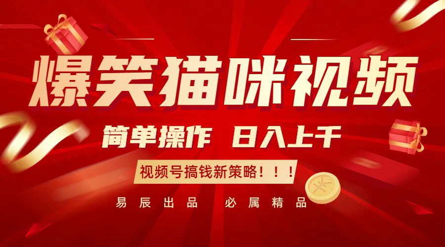 爆笑猫咪视频：简单操作，日入过千，视频号搞钱新策略！-极码AI- 热点知汇专注Ai网赚项目资源知识聚汇