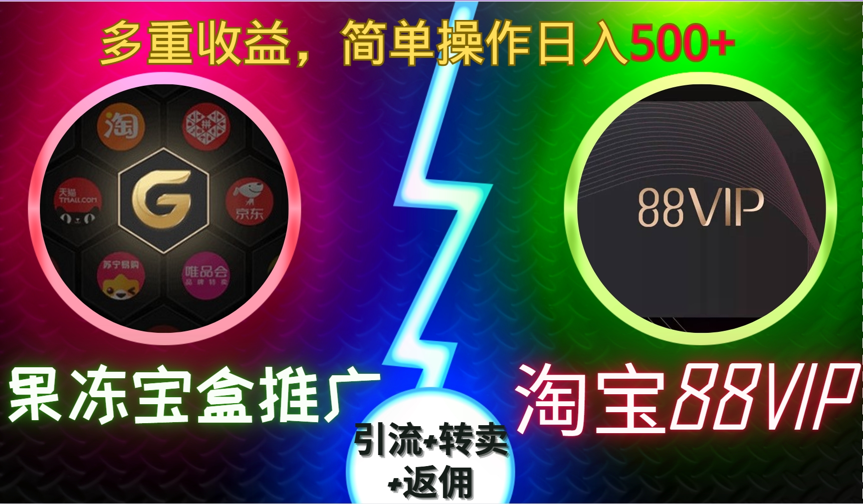 果冻宝盒推广88VIP，引流+转卖+返佣，多重收益，简单操作日入5张【揭秘】-极码AI- 热点知汇专注Ai网赚项目资源知识聚汇