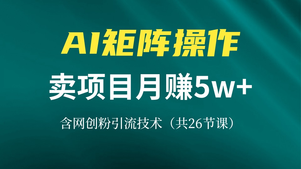 网创IP打造课，借助AI卖项目月赚5万+，含引流技术(共26节课-极码AI- 热点知汇专注Ai网赚项目资源知识聚汇