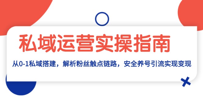 私域运营实操指南：从0-1私域搭建，解析粉丝触点链路，安全养号引流变现-极码AI- 热点知汇专注Ai网赚项目资源知识聚汇