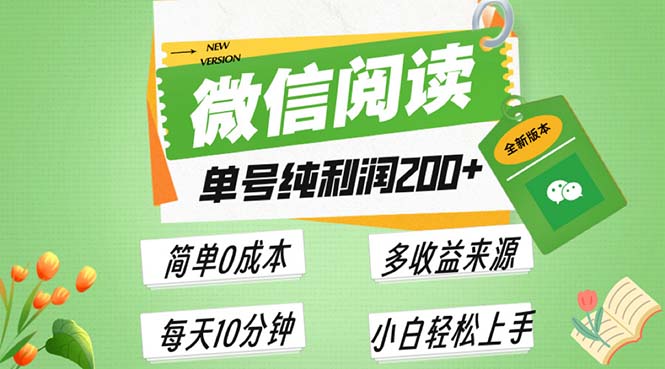 最新微信阅读6.0，每日5分钟，单号利润200+，可批量放大操作，简单0成本-极码AI- 热点知汇专注Ai网赚项目资源知识聚汇