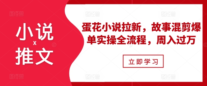小说推文之蛋花小说拉新，故事混剪爆单实操全流程，周入过万-极码AI- 热点知汇专注Ai网赚项目资源知识聚汇