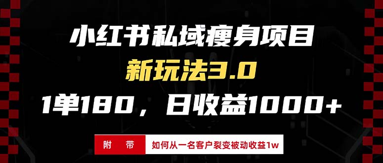 小红书瘦身项目3.0模式，新手小白日赚收益1000+(附从一名客户裂变收益…-极码AI- 热点知汇专注Ai网赚项目资源知识聚汇