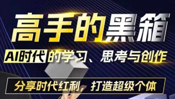 高手的黑箱：AI时代学习、思考与创作-分红时代红利，打造超级个体-极码AI- 热点知汇专注Ai网赚项目资源知识聚汇