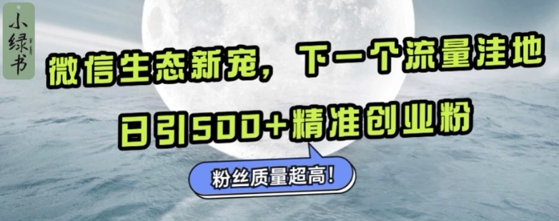 微信生态新宠小绿书：下一个流量洼地，日引500+精准创业粉，粉丝质量超高-极码AI- 热点知汇专注Ai网赚项目资源知识聚汇
